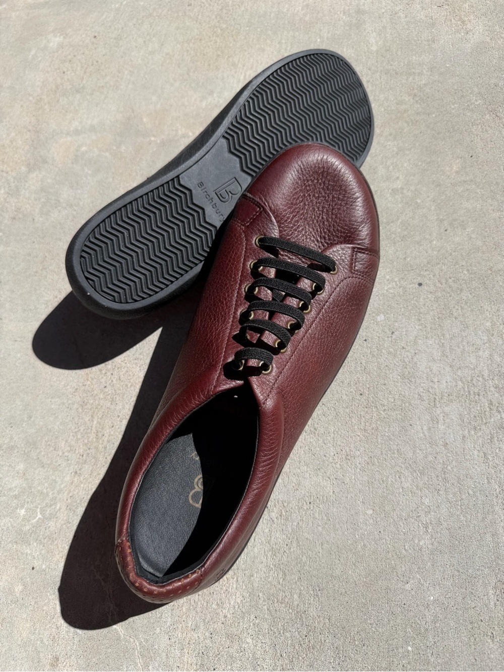 Birchbury Bramford New burgundy sneakers leather luxury shoes sz 13 men’s eu 45